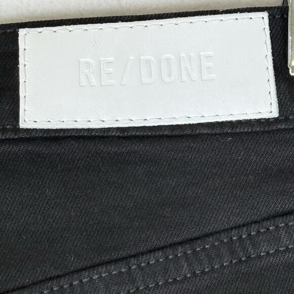RE/DONE High Rise Stove Pipe Jeans Black Size 25 Straight Leg NWT - Picture 7 of 7